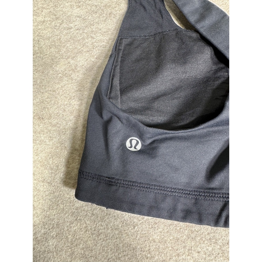 Lululemon Bootcamp Ready Sports Bra Womens 6 Black Sweat Wicking Training Yoga - Picture 5 of 9